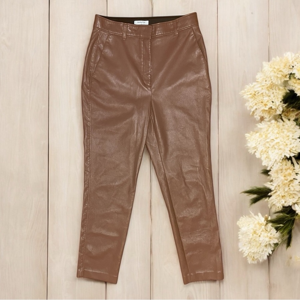 Aritzia Babaton Command Faux Leather Pants Brown Size 8
